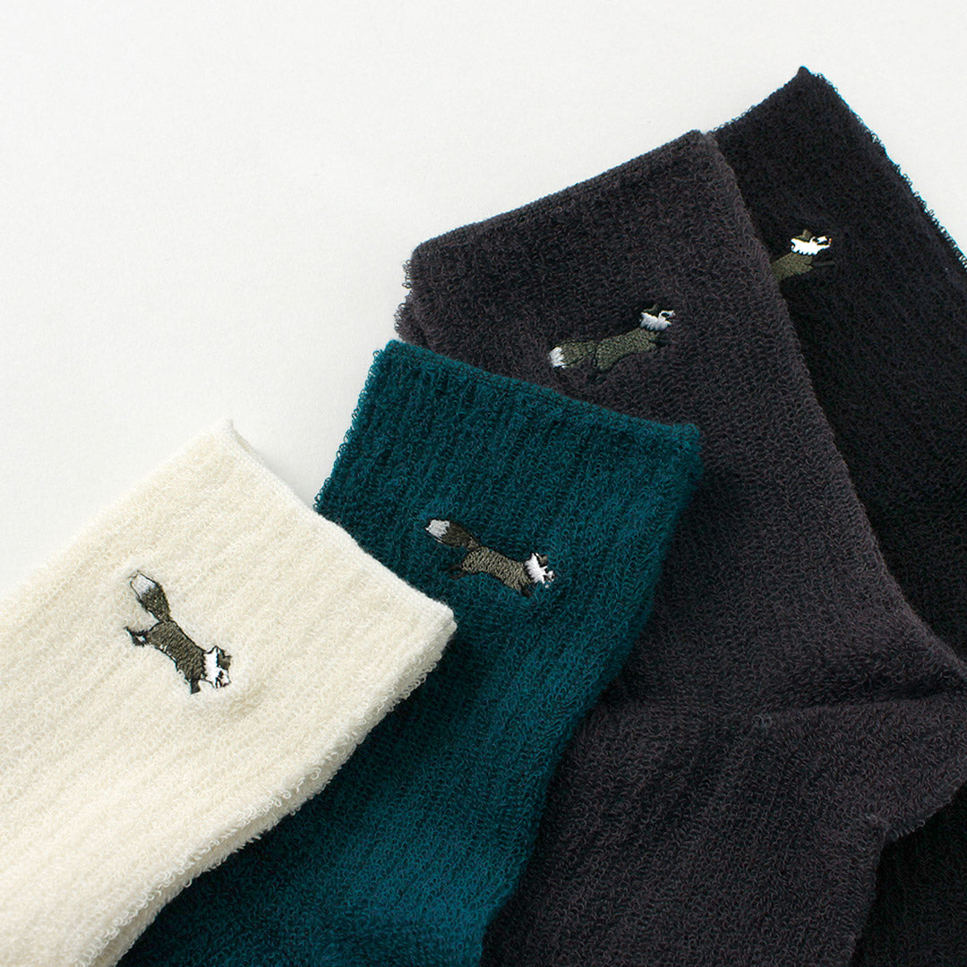 THE FOX（ザ フォックス） The Fox ワッペン ソックス / 靴下 リブ ロゴ レディース 吸湿 パイル コットン オールシーズン The Fox womens sox