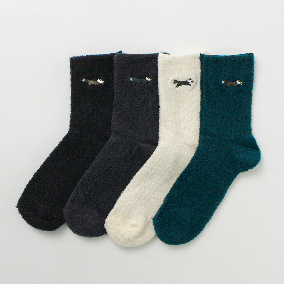 THE FOX（ザ フォックス） The Fox ワッペン ソックス / 靴下 リブ ロゴ レディース 吸湿 パイル コットン オールシーズン The Fox womens sox