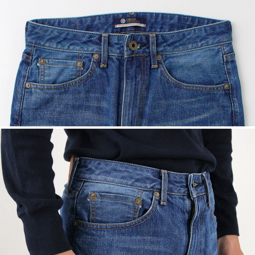 JAPAN BLUE JEANS（ジャパンブルージーンズ） J504 サークル ルーズ 12.5oz アフリカ綿セルヴィッチ ユーズドウォッシュ / メンズ デニム パンツ ボトムス