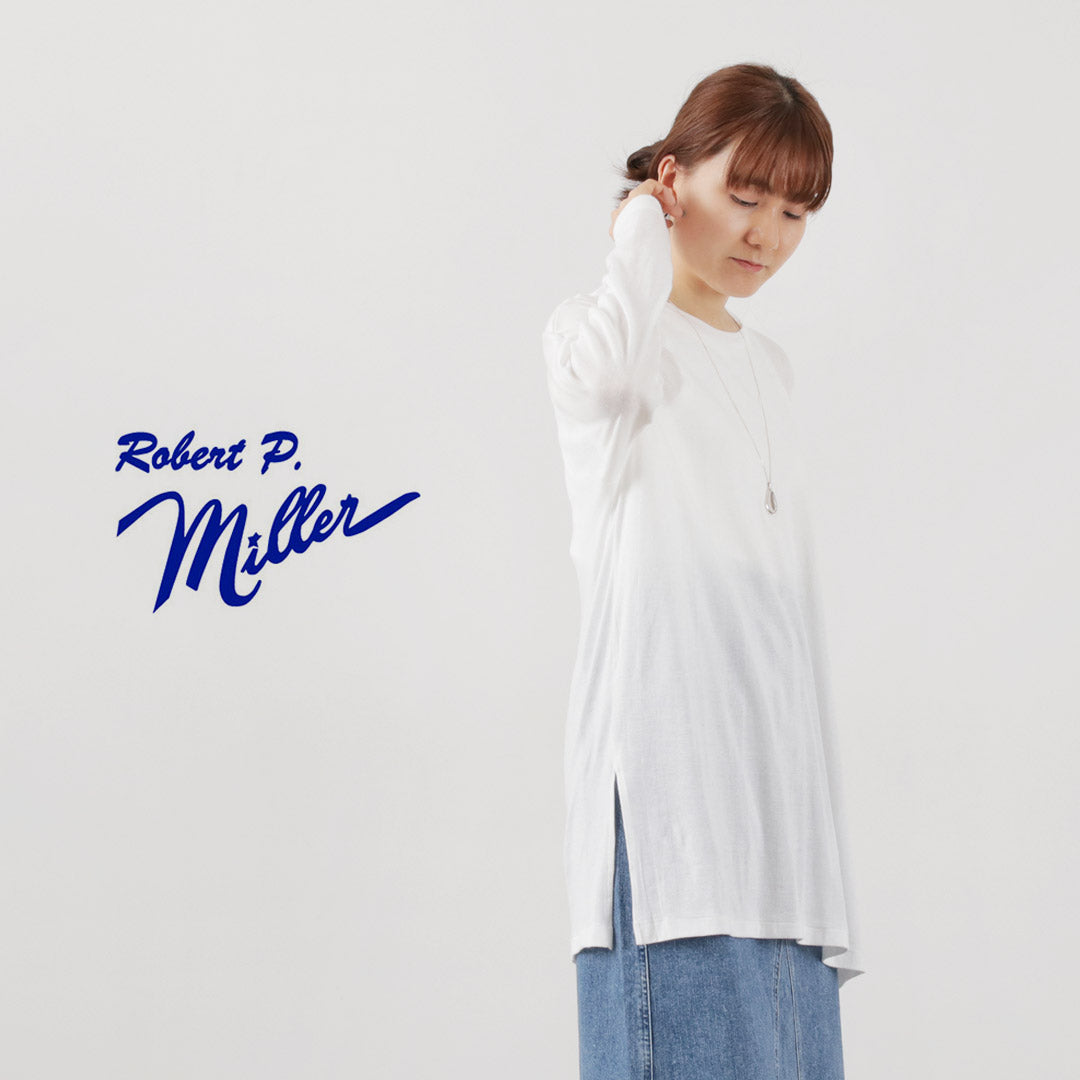 ROBERT P.MILLER（ロバートピーミラー） シアー パネルリブ クルー ロングスリーブ TEE / レディース Tシャツ 長袖 綿 コットン インナー Sheer Prib Crew L/S Tee