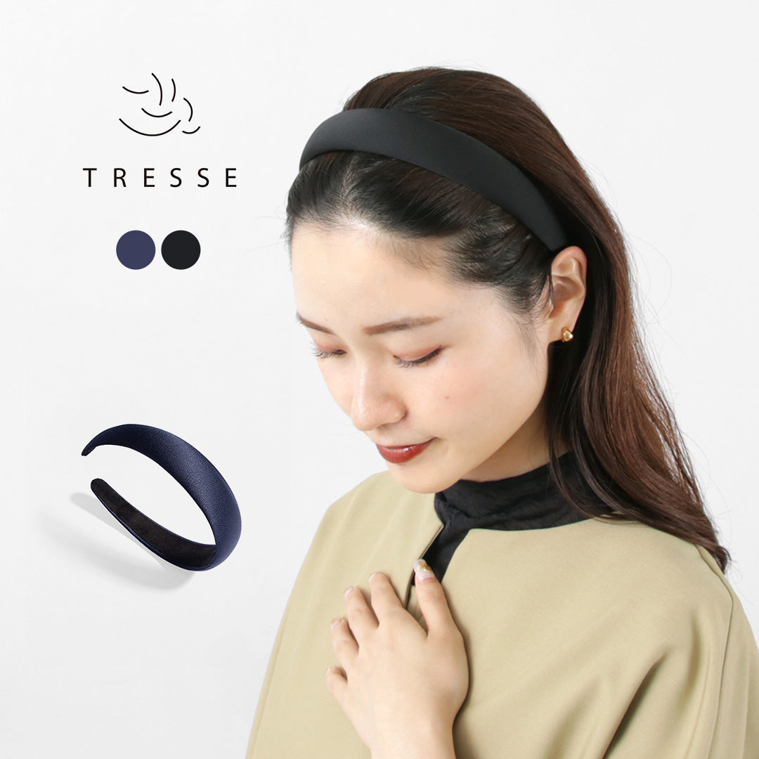 TRESSE（トレス） レア サテンカチューシャ / レディース ヘアアクセサリー 太め シンプル 無地 オケージョン LEA Satin Headband