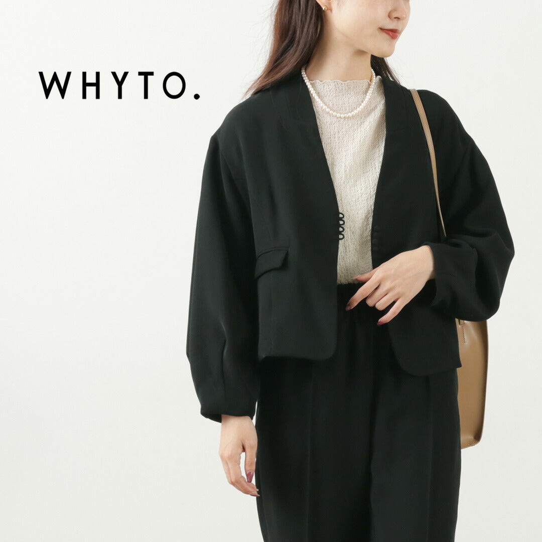 WHYTO.（ホワイト） スリットネック ジャケット / レディース フォーマル オケージョン きれいめ 裏地 Slit Neck Jacket