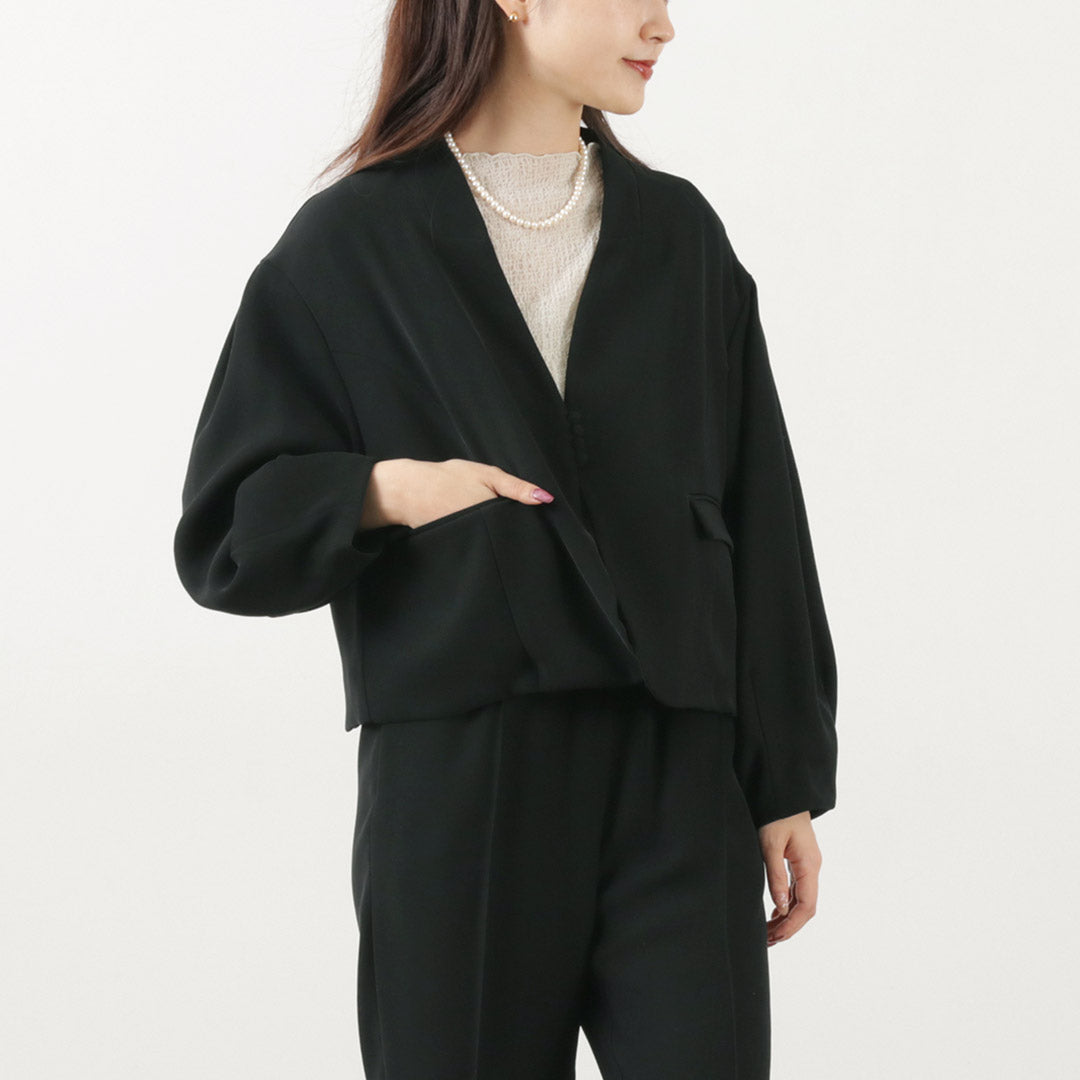 WHYTO.（ホワイト） スリットネック ジャケット / レディース フォーマル オケージョン きれいめ 裏地 Slit Neck Jacket