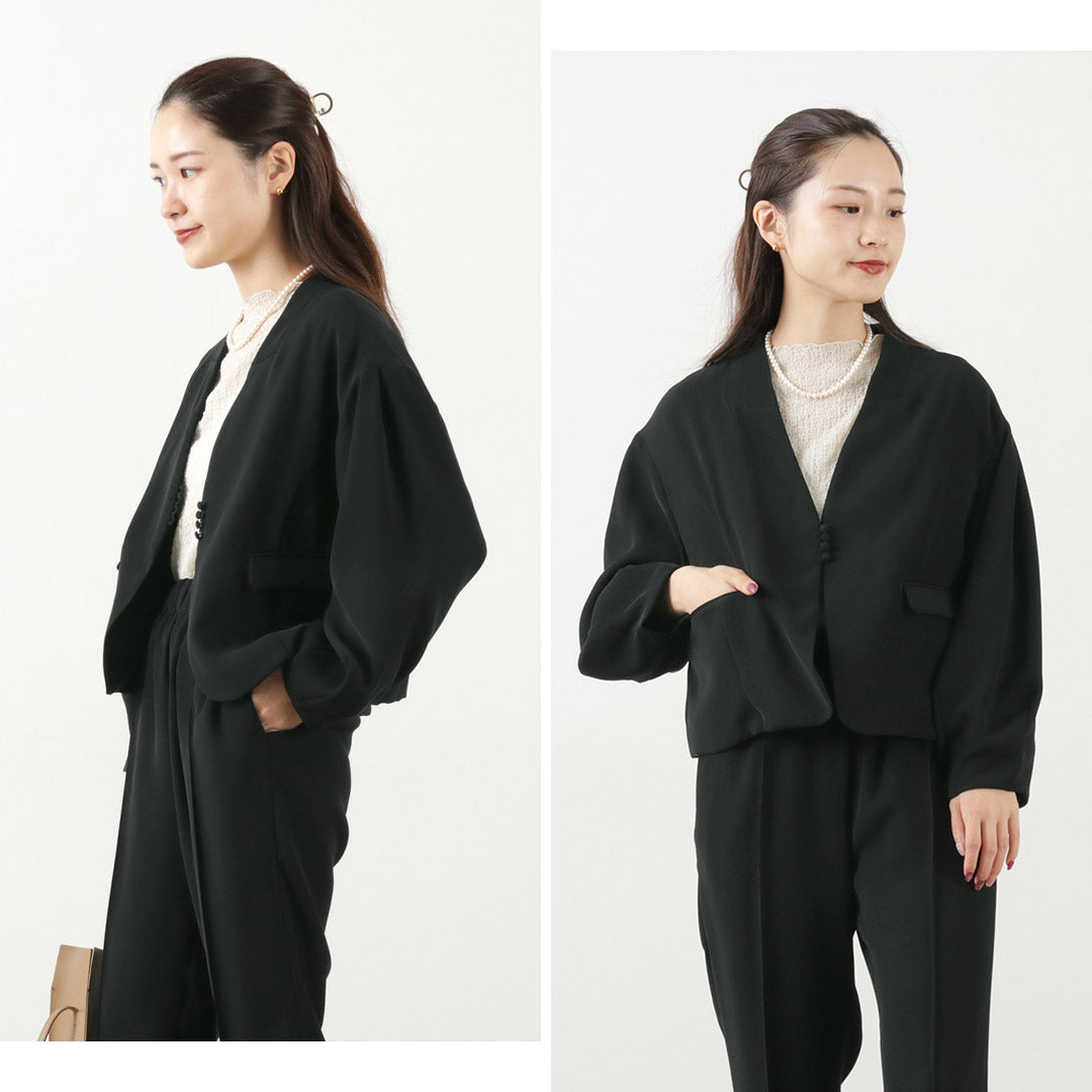 WHYTO.（ホワイト） スリットネック ジャケット / レディース フォーマル オケージョン きれいめ 裏地 Slit Neck Jacket