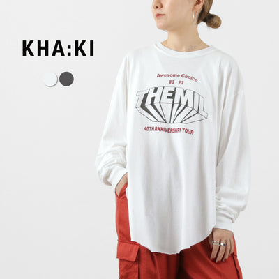 KHA:KI（カーキ） ラウンドヘム Tシャツ THE MIL / レディース 長袖 プリント ロンT 日本製 Round Hem Tee -The MIL-