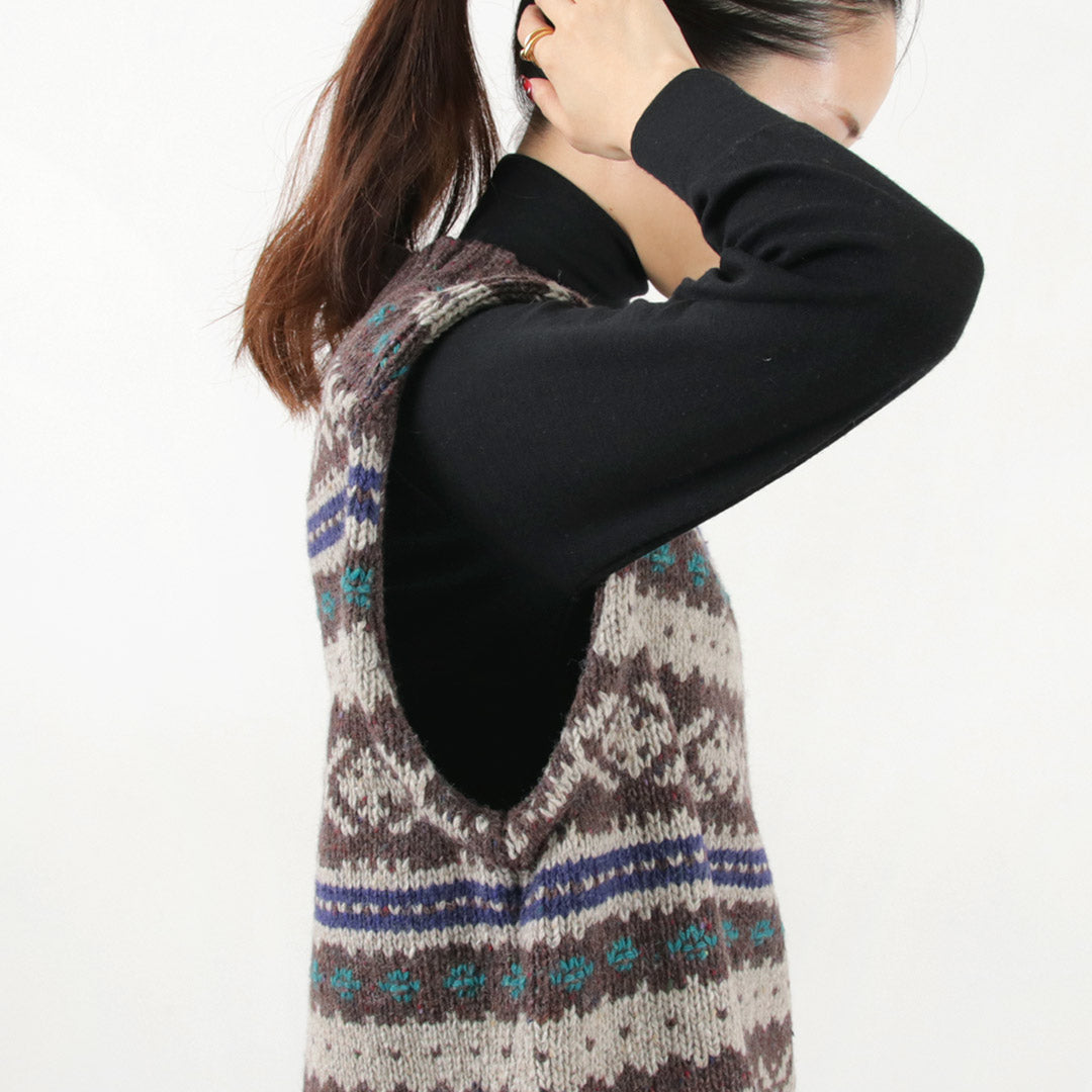 SHINZONE（シンゾーン） フェアアイル ベスト / レディース トップス ニット Vネック ウール 総柄 FAIR ISLE VEST