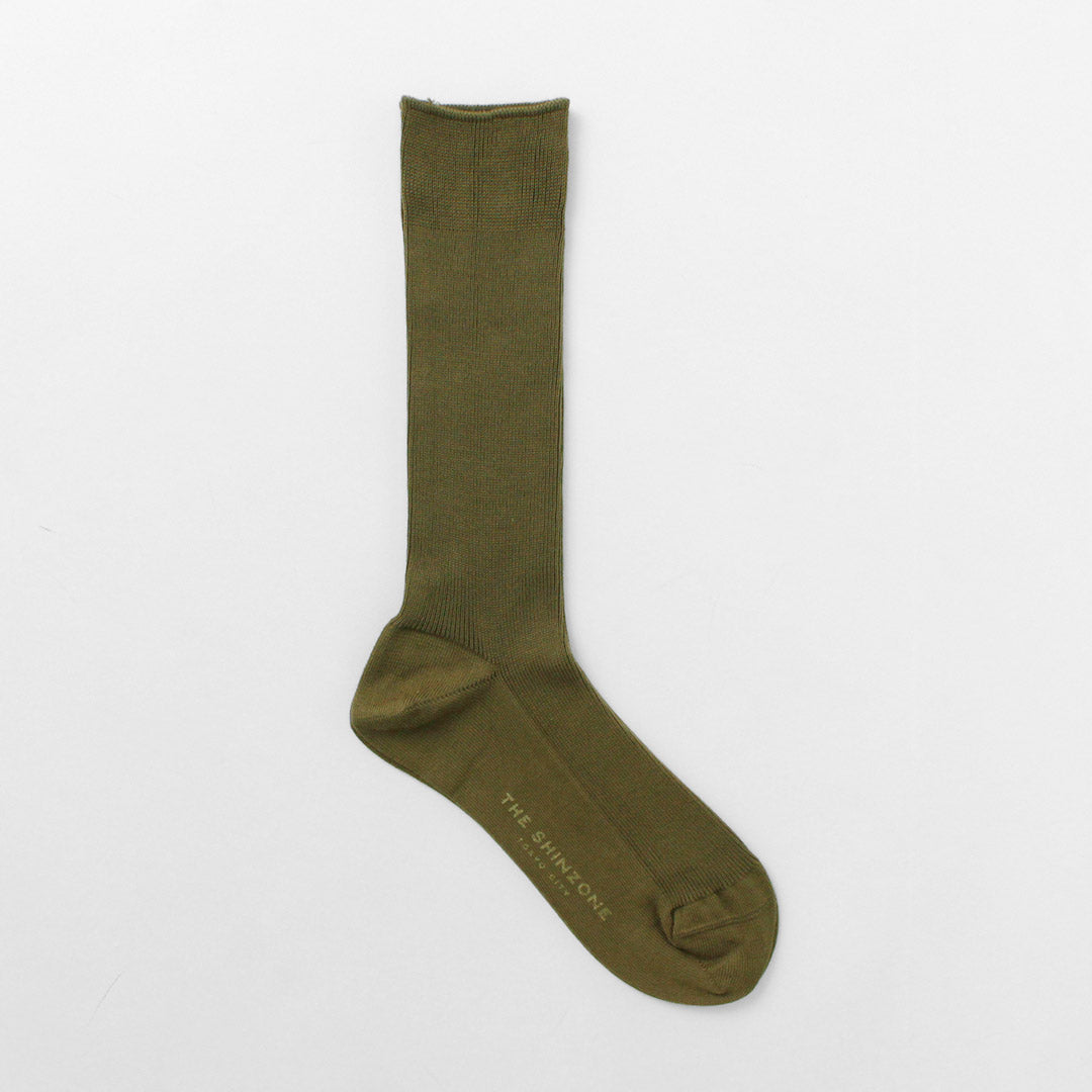 SHINZONE（シンゾーン） ミリタリー ソックス / ロングソックス 薄手 靴下 リブ レディース 日本製 23SMSIT01 MILITARY SOCKS