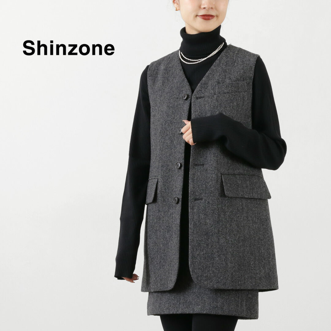 SHINZONE（シンゾーン） ヘリンボーン ジレ / レディース ベスト 前