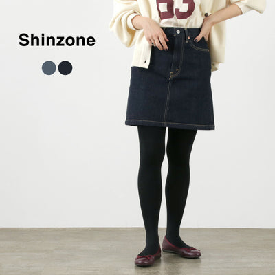 SHINZONE（シンゾーン） デニム ミニスカート / ハイウエスト 台形 23AMSSK01 DENIM MINI SK