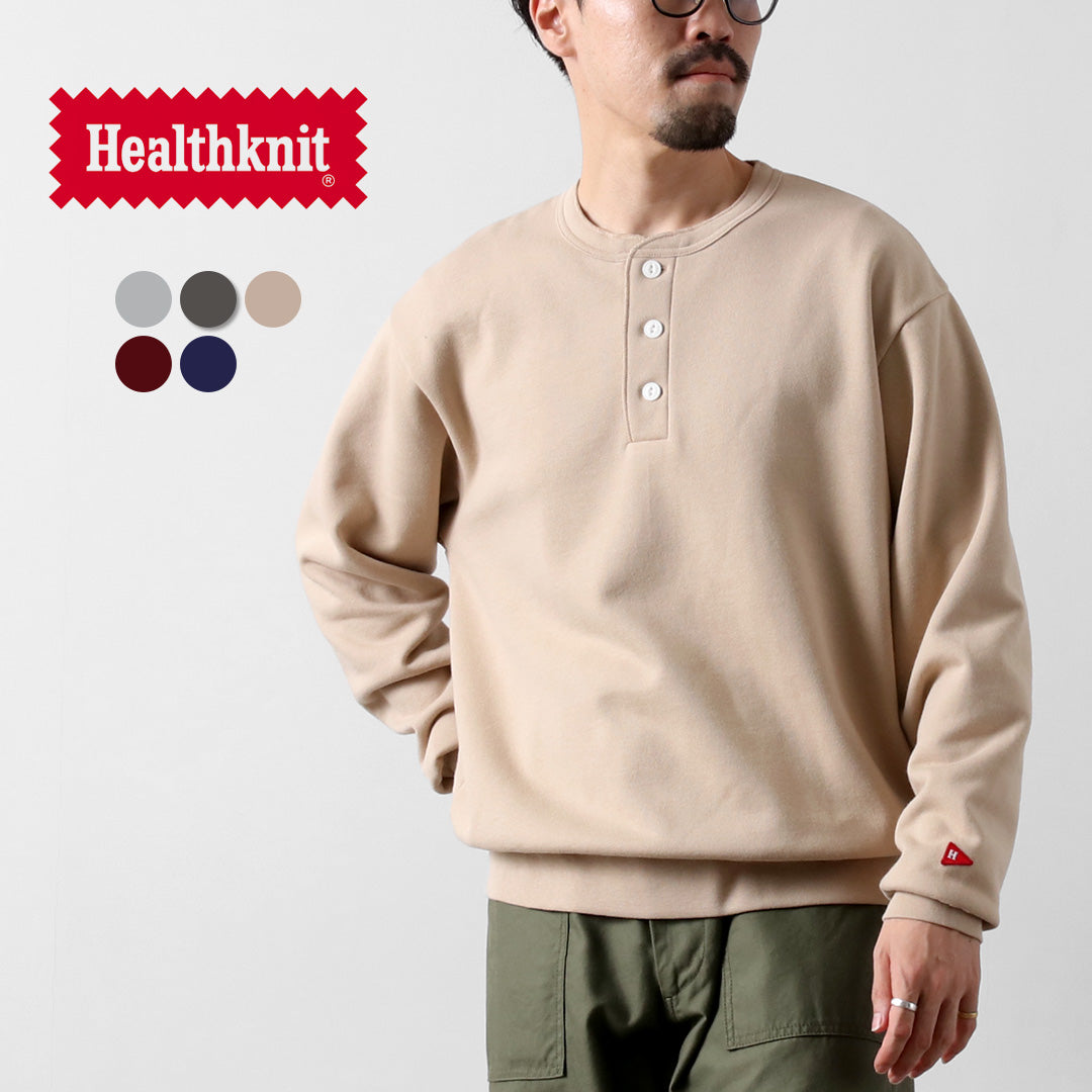 HEALTHKNIT（ヘルスニット） クラシックスウェット ヘンリーネック ロングスリーブ