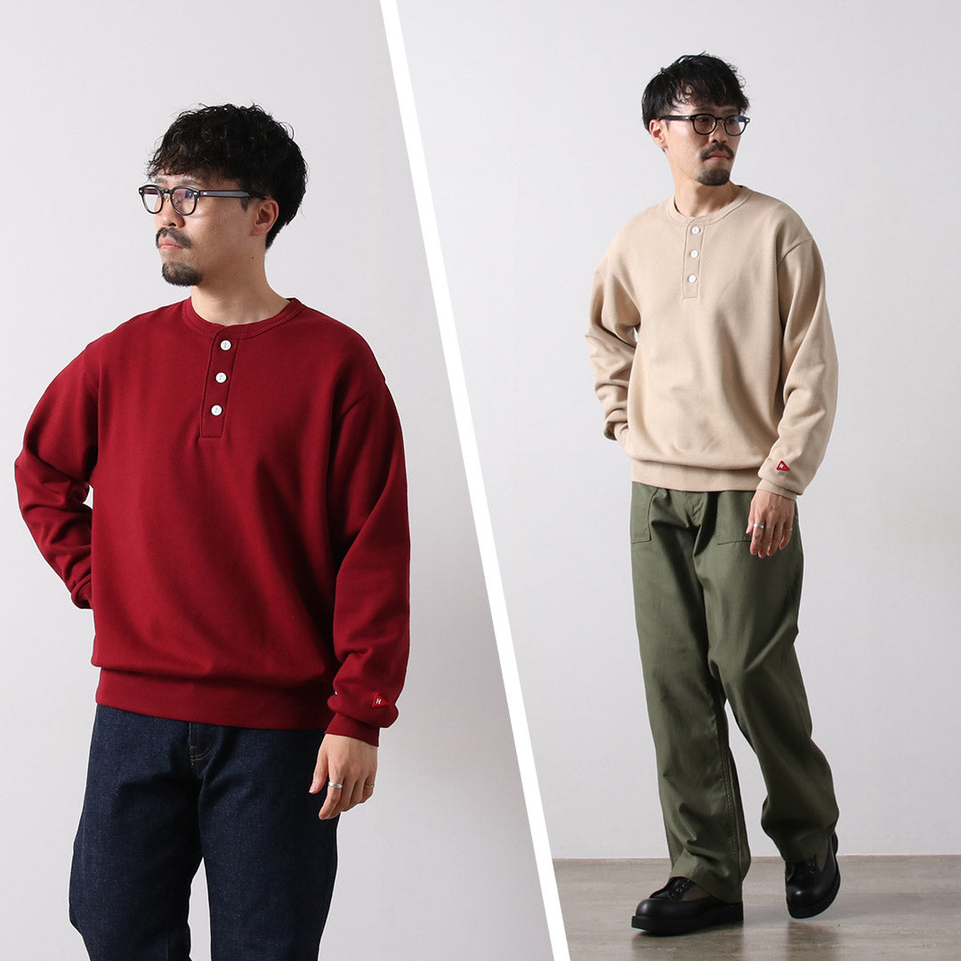 HEALTHKNIT（ヘルスニット） クラシックスウェット ヘンリーネック ロングスリーブ