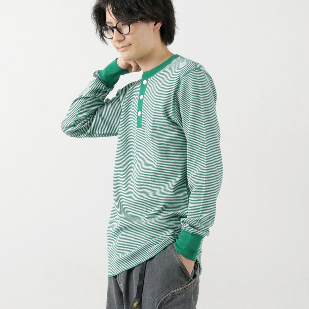 HEALTHKNIT（ヘルスニット） ベーシックワッフル ヘンリーネック ロングスリーブ / メンズ ロンT カットソー インナー Basic Waffle Henleyneck L/S