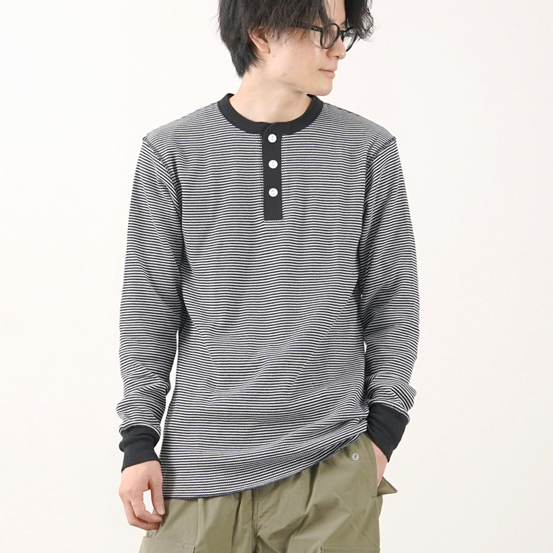 HEALTHKNIT（ヘルスニット） ベーシックワッフル ヘンリーネック ロングスリーブ / メンズ ロンT カットソー インナー Basic Waffle Henleyneck L/S