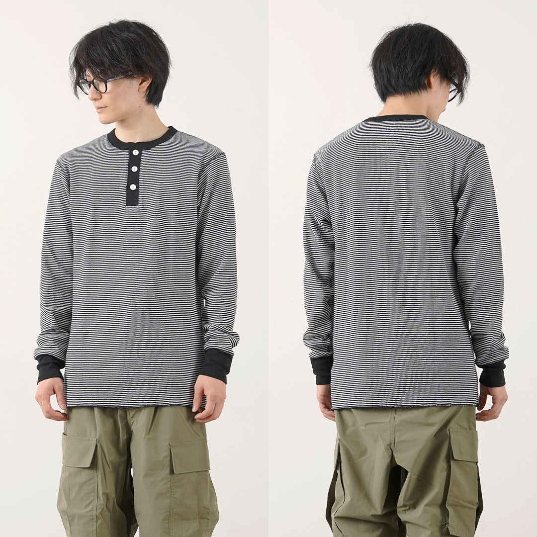 HEALTHKNIT（ヘルスニット） ベーシックワッフル ヘンリーネック ロングスリーブ / メンズ ロンT カットソー インナー Basic Waffle Henleyneck L/S