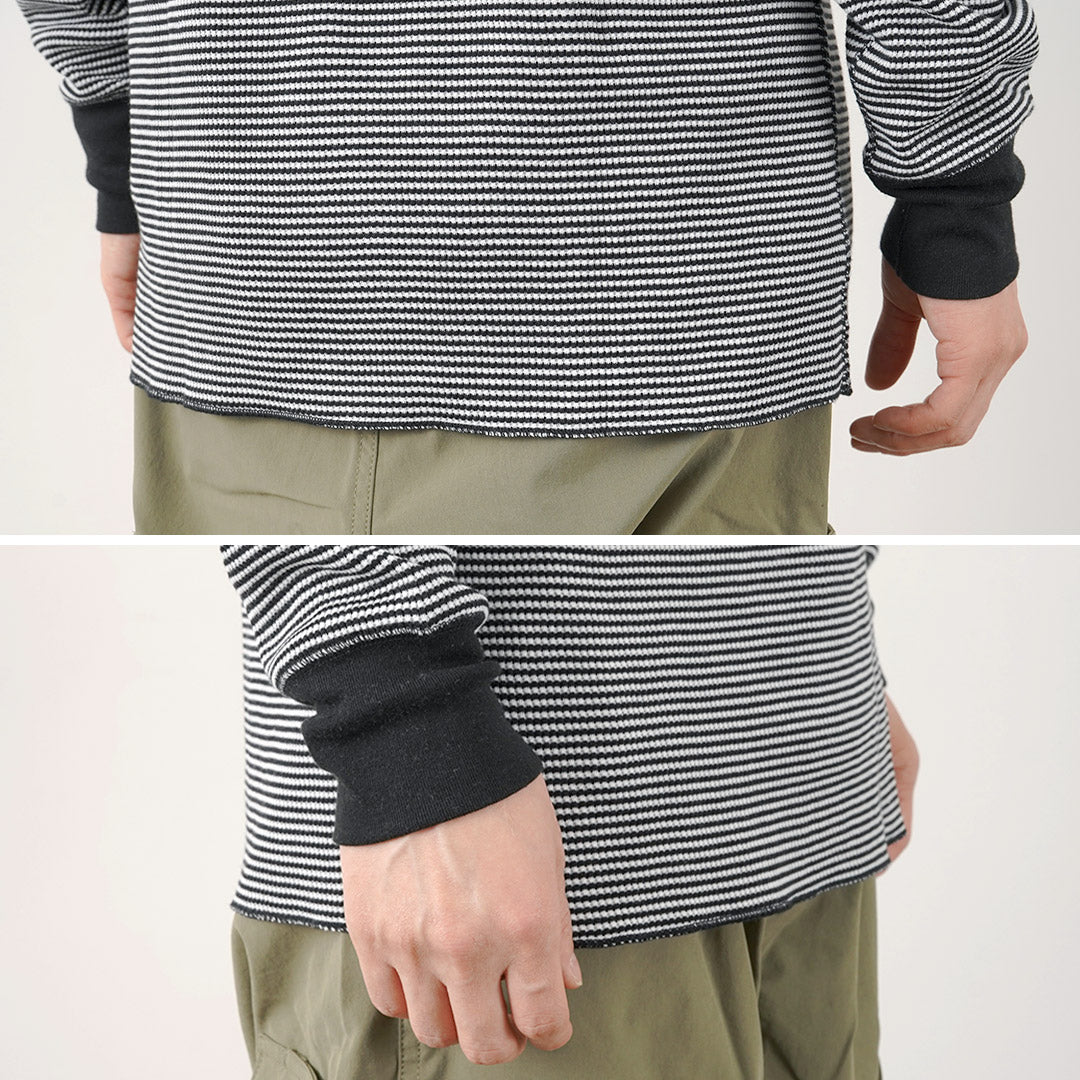 HEALTHKNIT（ヘルスニット） ベーシックワッフル ヘンリーネック ロングスリーブ / メンズ ロンT カットソー インナー Basic Waffle Henleyneck L/S