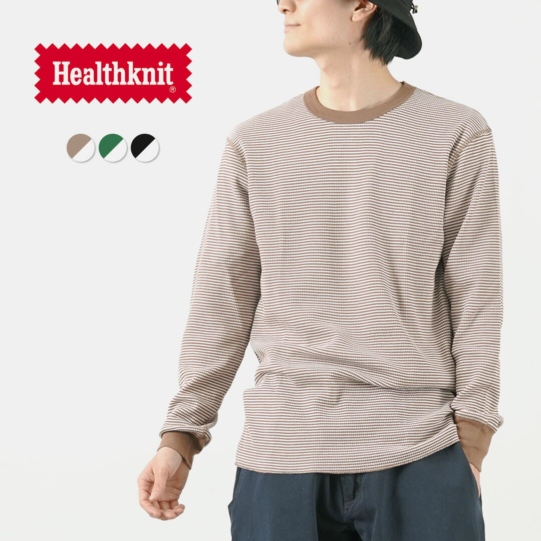 HEALTHKNIT（ヘルスニット） ベーシックワッフル クルーネック ロングスリーブ