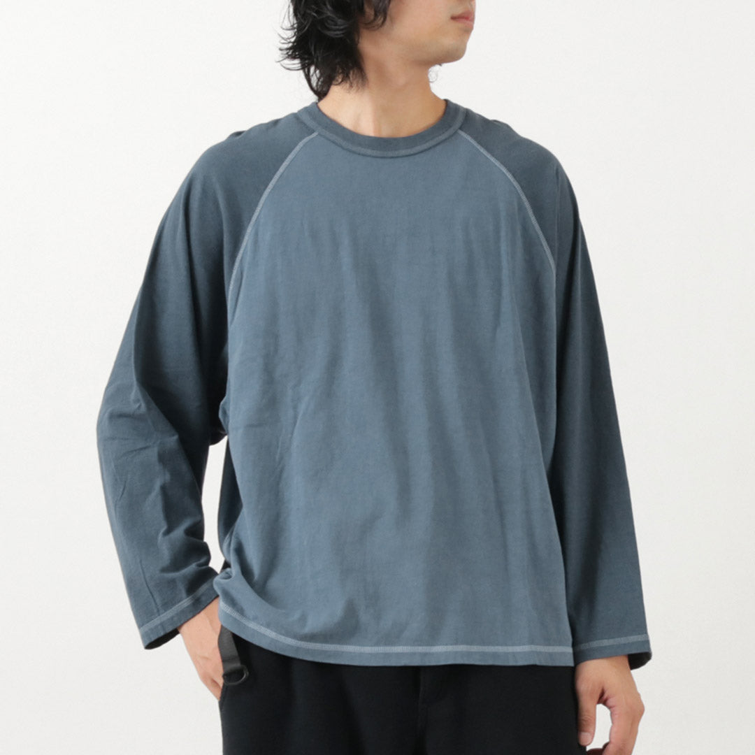 【30％OFF】MOC T（モクティー） オーバーダイ ベースボール ロングスリーブ ビッグTシャツ