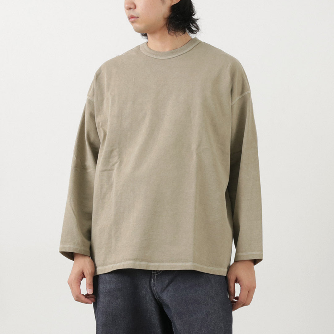 【30％OFF】MOC T（モクティー） プレーティングジャージー クルーネック ロングスリーブ ビッグTシャツ / ロンT 長袖 ワイド カットソー メンズ 日本製 PLATING JERSEY CREW NECK L/S BIG TEE【セール】