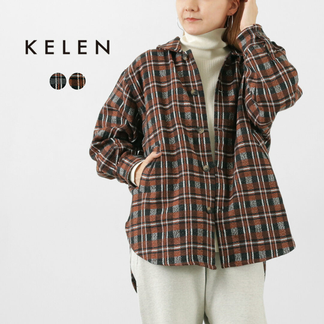 KELEN（ケレン） DILIY チェックシャツ ジャケット / レディース ライトアウター 長袖 柄 羽織 カジュアル DILIY Check Shirt Jacket