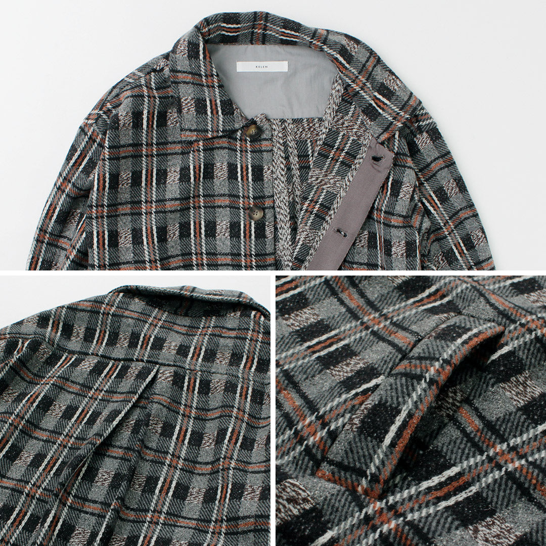 KELEN（ケレン） DILIY チェックシャツ ジャケット / レディース ライトアウター 長袖 柄 羽織 カジュアル DILIY Check Shirt Jacket