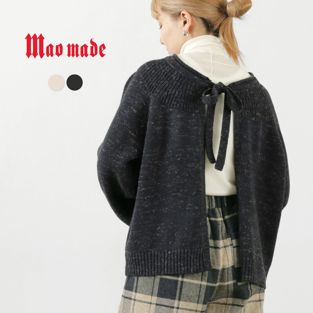 【20％OFF】MAO MADE（マオメイド） 球心柄入り 2WAY ボウタイカーディガン