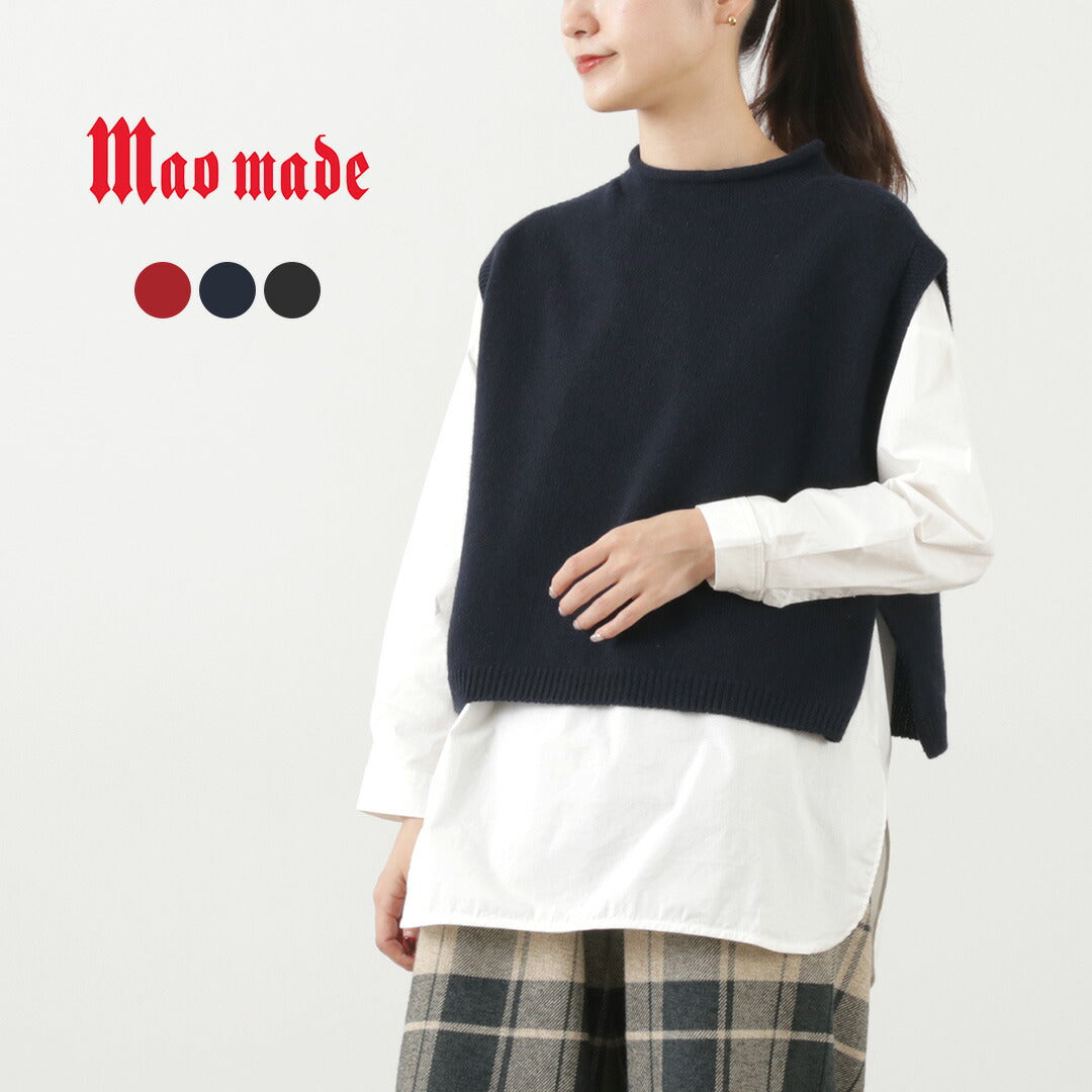 MAO MADE（マオメイド） JAPAN KNIT エアーヤーン ショートベスト / レディース トップス ニット ウール 日本製