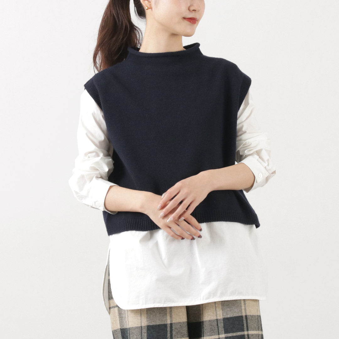 MAO MADE（マオメイド） JAPAN KNIT エアーヤーン ショートベスト / レディース トップス ニット ウール 日本製