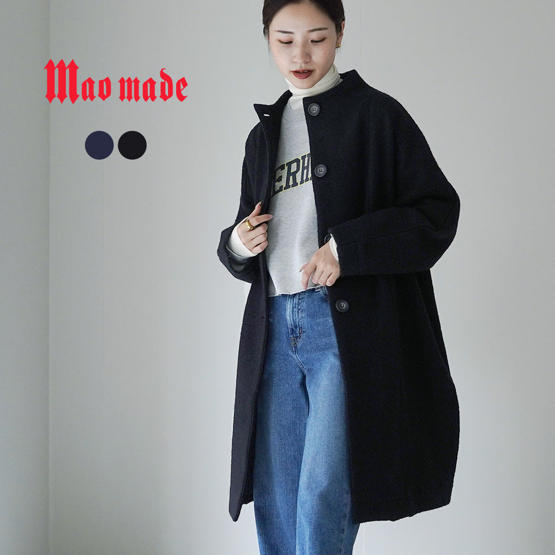 MAO MADE（マオメイド） 圧縮ウール モックネックコート / レディース 