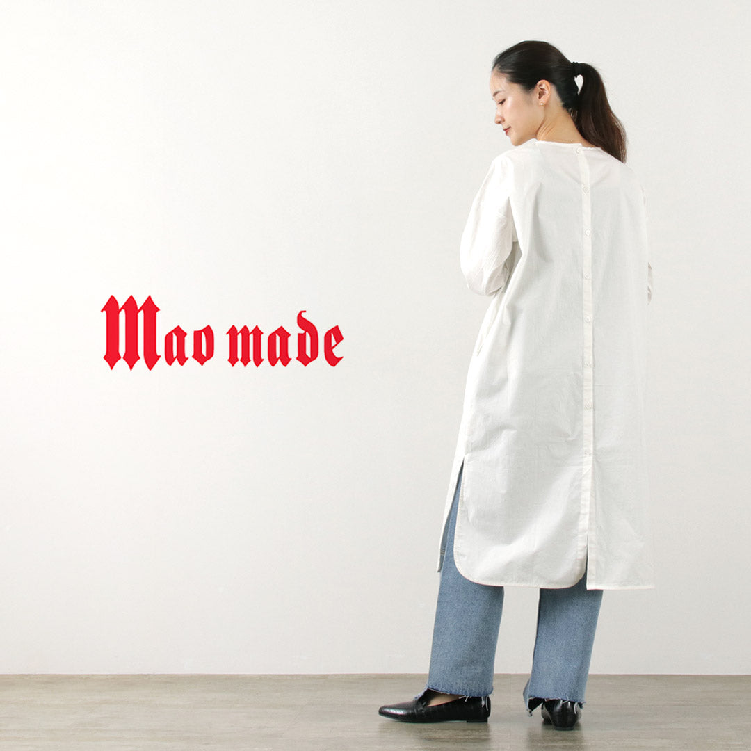 【30％OFF】MAO MADE（マオメイド）ロングブラウス / レディース トップス シャツ 長袖 綿 コットン ストレッチ 伸縮性 レイヤード 重ね着【セール】