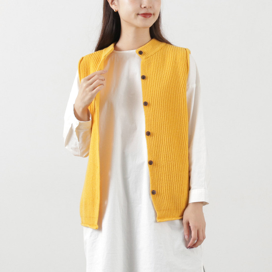 【30％OFF】MAO MADE（マオメイド） JAPAN KNIT シャペウ モックネック 2WAYベスト