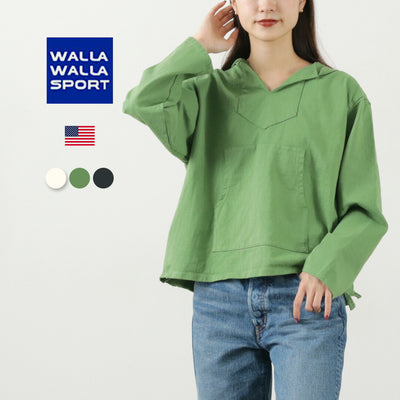 【30％OFF】WALLA WALLA SPORT（ワラワラスポーツ） 9oz ロングスリーブ メキシカンTEEパーカー / レディース カットソー 無地 綿 コットン ロンT 長袖 日本製 9oz L/S MEXICAN TEE【セール】