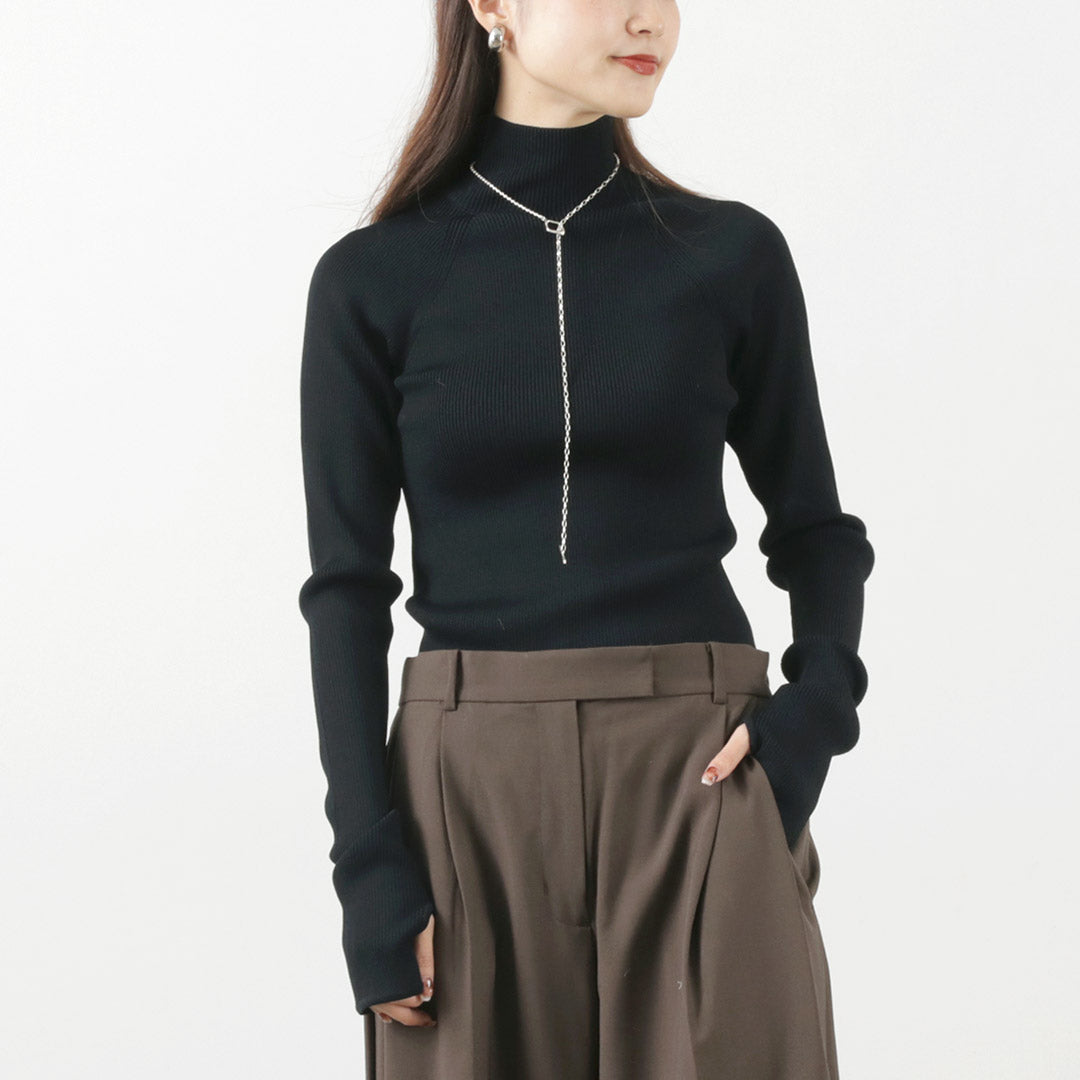 ETRE TOKYO（エトレトウキョウ） サムホール リブニットPO / レディース トップス ハイネック タートルネック 日本製 Thumbhole Rib KnitPO