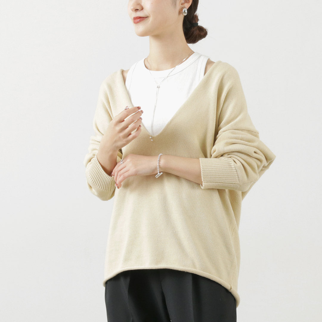 ETRE TOKYO（エトレトウキョウ） Vネックルージーニットトップス / レディース V-Neck Loosie Knit Tops