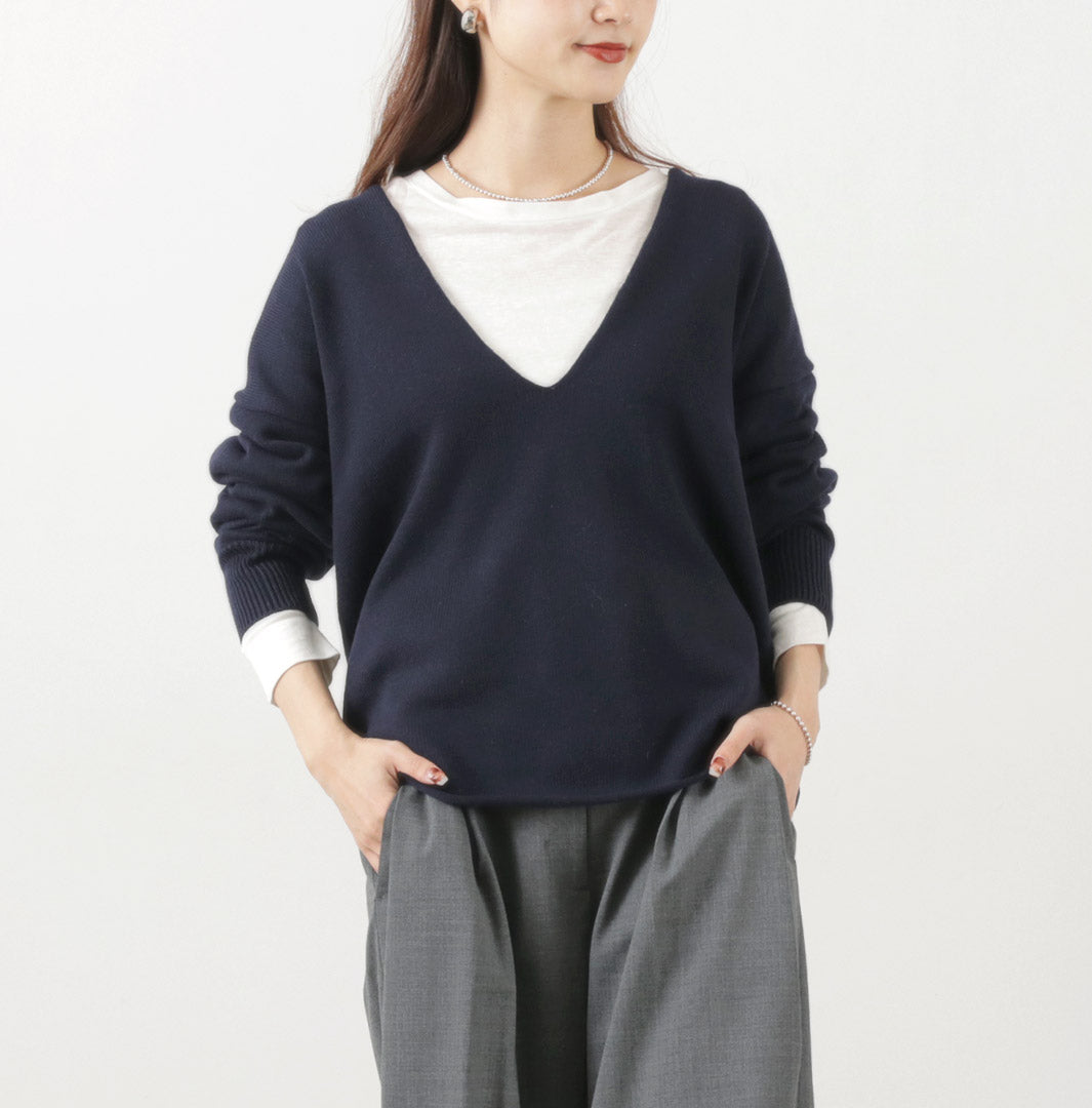 ETRE TOKYO（エトレトウキョウ） Vネックルージーニットトップス / レディース V-Neck Loosie Knit Tops