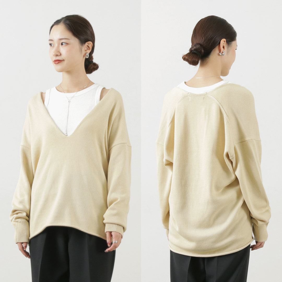 ETRE TOKYO（エトレトウキョウ） Vネックルージーニットトップス / レディース V-Neck Loosie Knit Tops