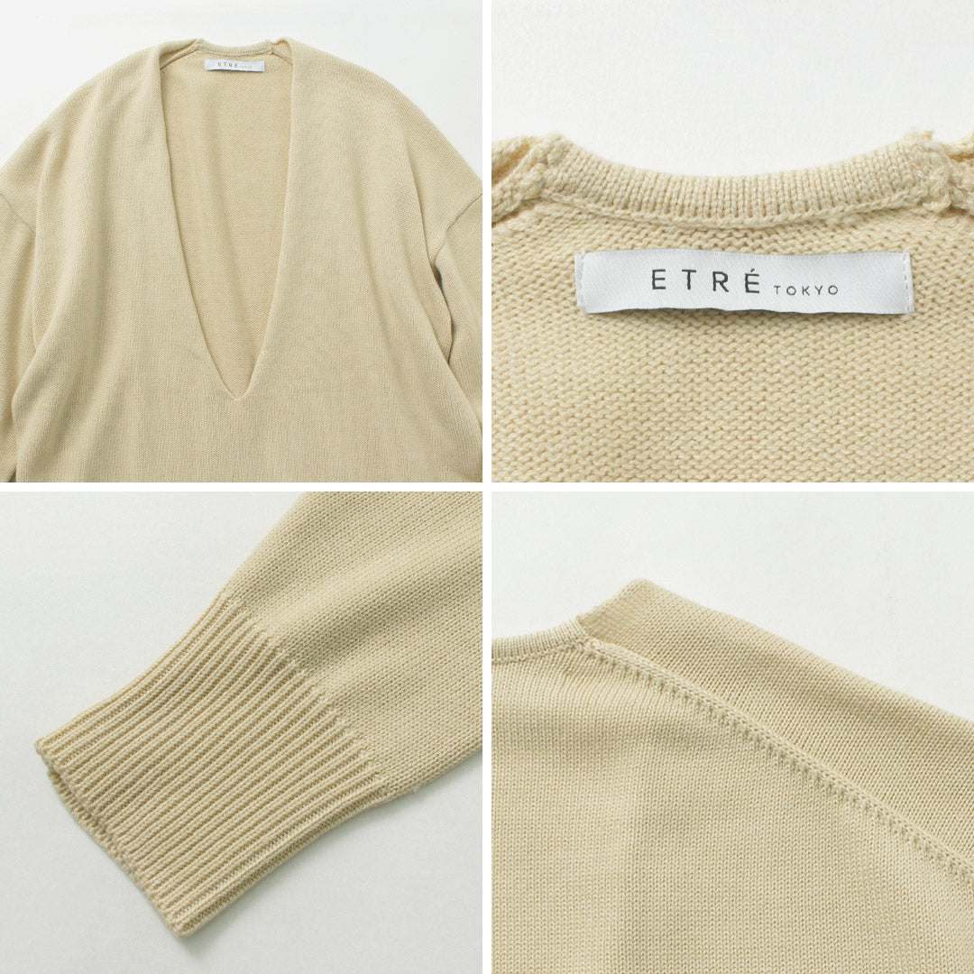 ETRE TOKYO（エトレトウキョウ） Vネックルージーニットトップス / レディース V-Neck Loosie Knit Tops