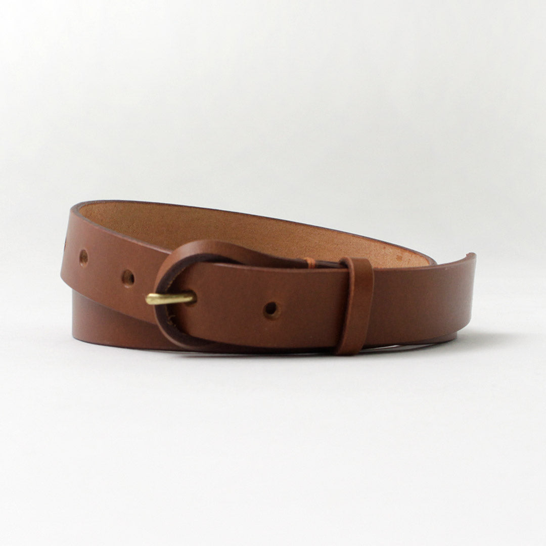 ATELIER BRUGGE（アトリエブルージュ） レザーバックル ベルト / レディース 本革 細い カジュアル 牛革 日本製 Leather Buckle Belt