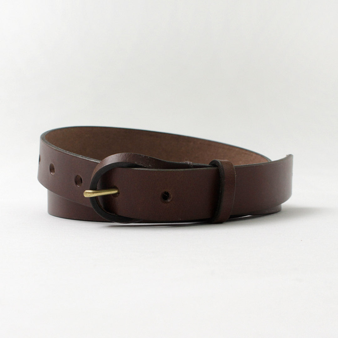 ATELIER BRUGGE（アトリエブルージュ） レザーバックル ベルト / レディース 本革 細い カジュアル 牛革 日本製 Leather Buckle Belt