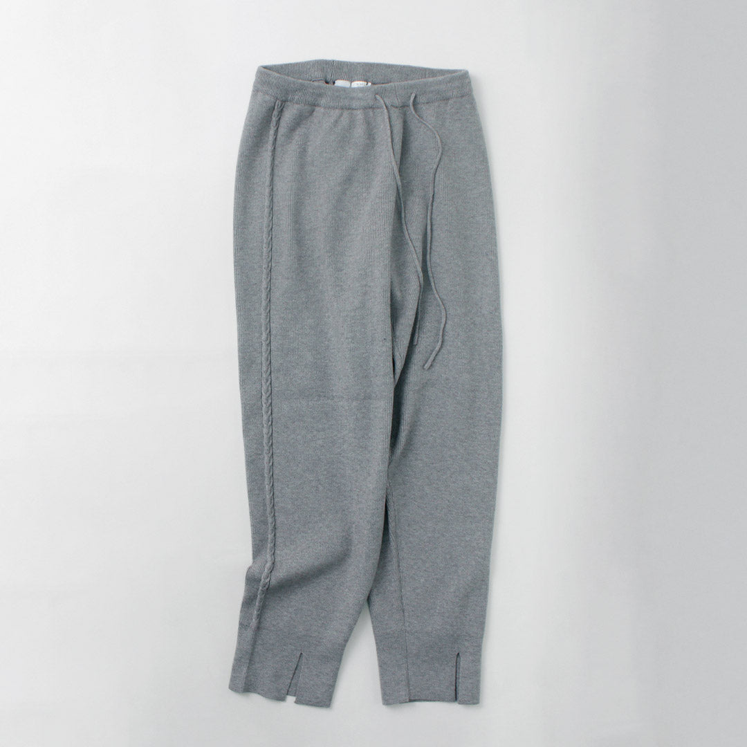 CYAN TOKYO（シアン トーキョー） ケーブルライン ニットジョガー / レディース イージーパンツ ウエストゴム 総ゴム Cable Line Knit jogger PT