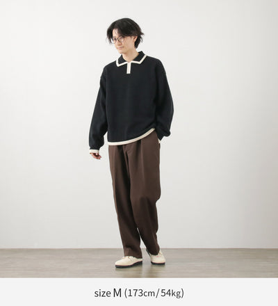 SON OF THE CHEESE（サノバチーズ） ライン ポロニット / トップス セーター ウール メンズ Line Polo Knit