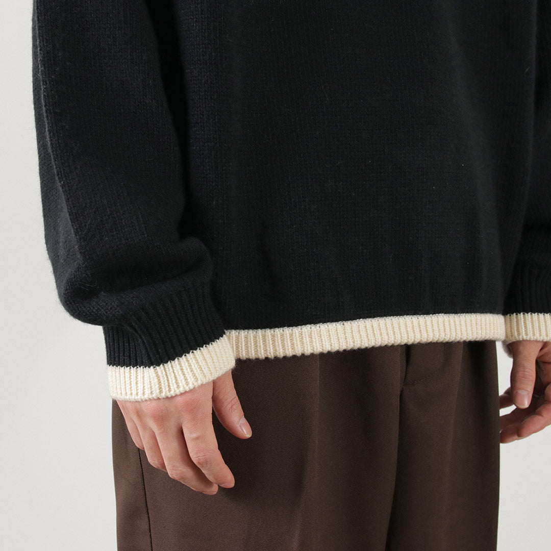 SON OF THE CHEESE（サノバチーズ） ライン ポロニット / トップス セーター ウール メンズ Line Polo Knit