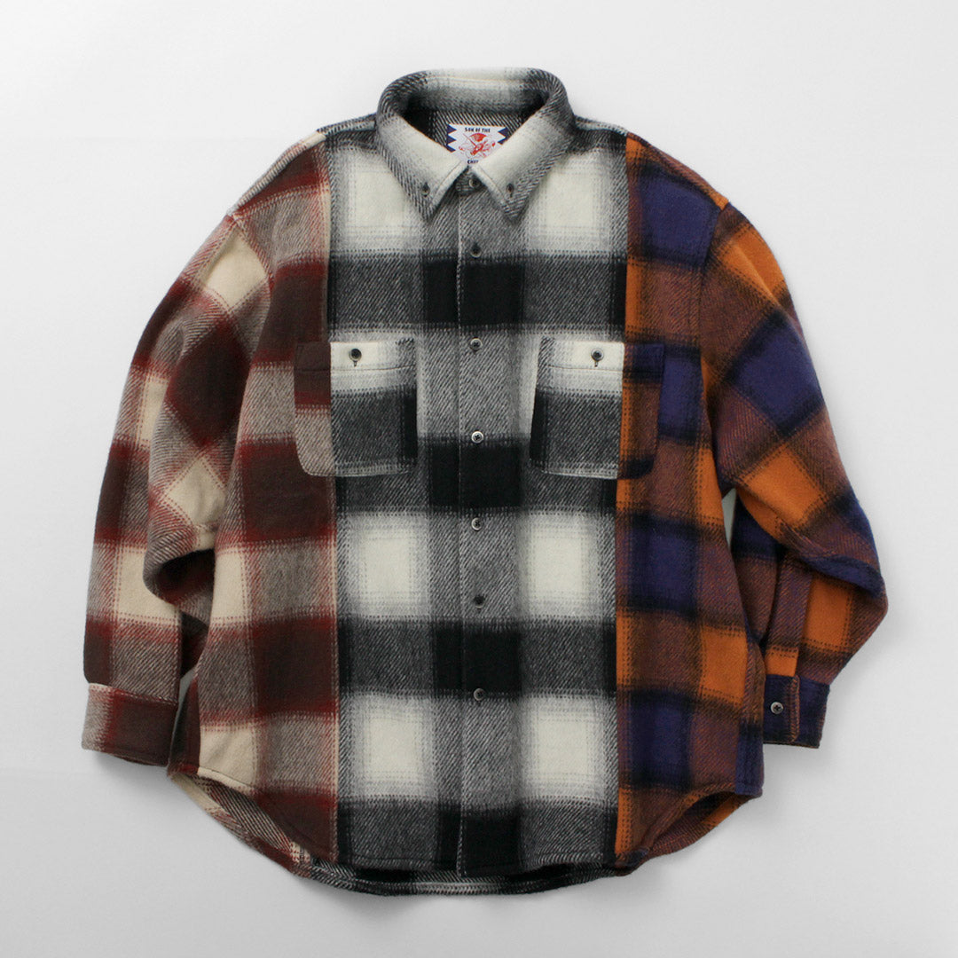 SON OF THE CHEESE（サノバチーズ） クレイジーチェック シャツ / トップス フランネル フラノ ウール メンズ Crazy Check Shirt