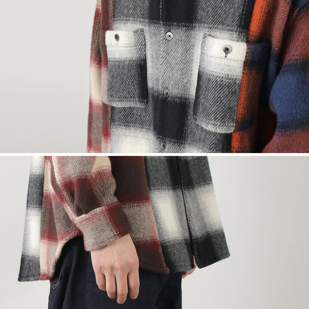 SON OF THE CHEESE（サノバチーズ） クレイジーチェック シャツ / トップス フランネル フラノ ウール メンズ Crazy Check Shirt