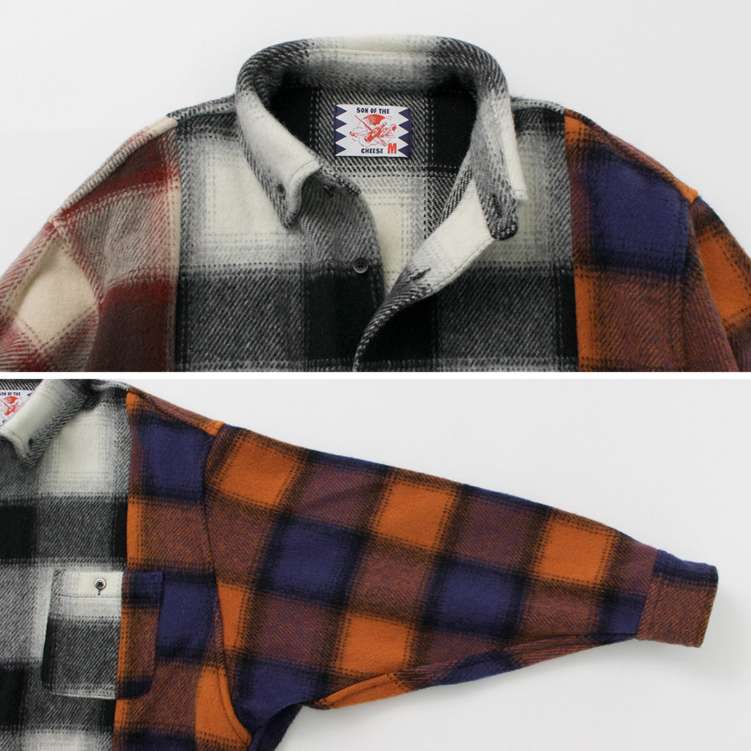 SON OF THE CHEESE（サノバチーズ） クレイジーチェック シャツ / トップス フランネル フラノ ウール メンズ Crazy Check Shirt