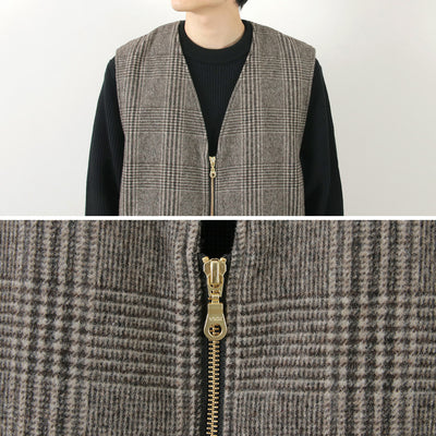 SON OF THE CHEESE（サノバチーズ） チェック ウールベスト / アウター チェック メンズ Check Wool Vest