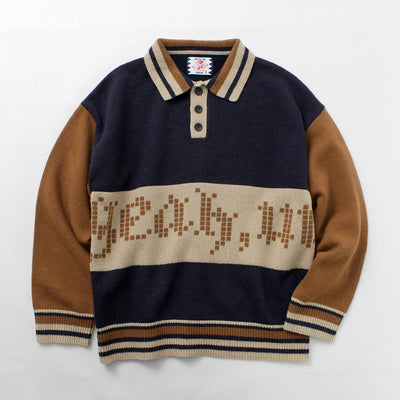 SON OF THE CHEESE（サノバチーズ） Yeah um no ニット / トップス セーター ポロ ジャガード ウール メンズ Yeah um no Knit クリスマス プレゼント ギフト