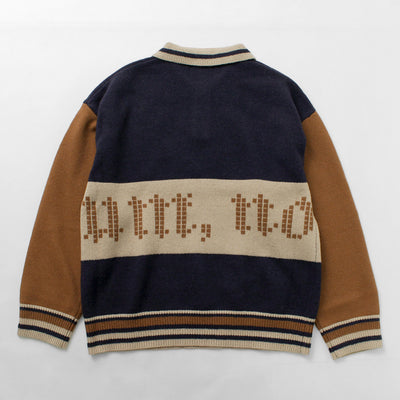 SON OF THE CHEESE（サノバチーズ） Yeah um no ニット / トップス セーター ポロ ジャガード ウール メンズ Yeah um no Knit クリスマス プレゼント ギフト