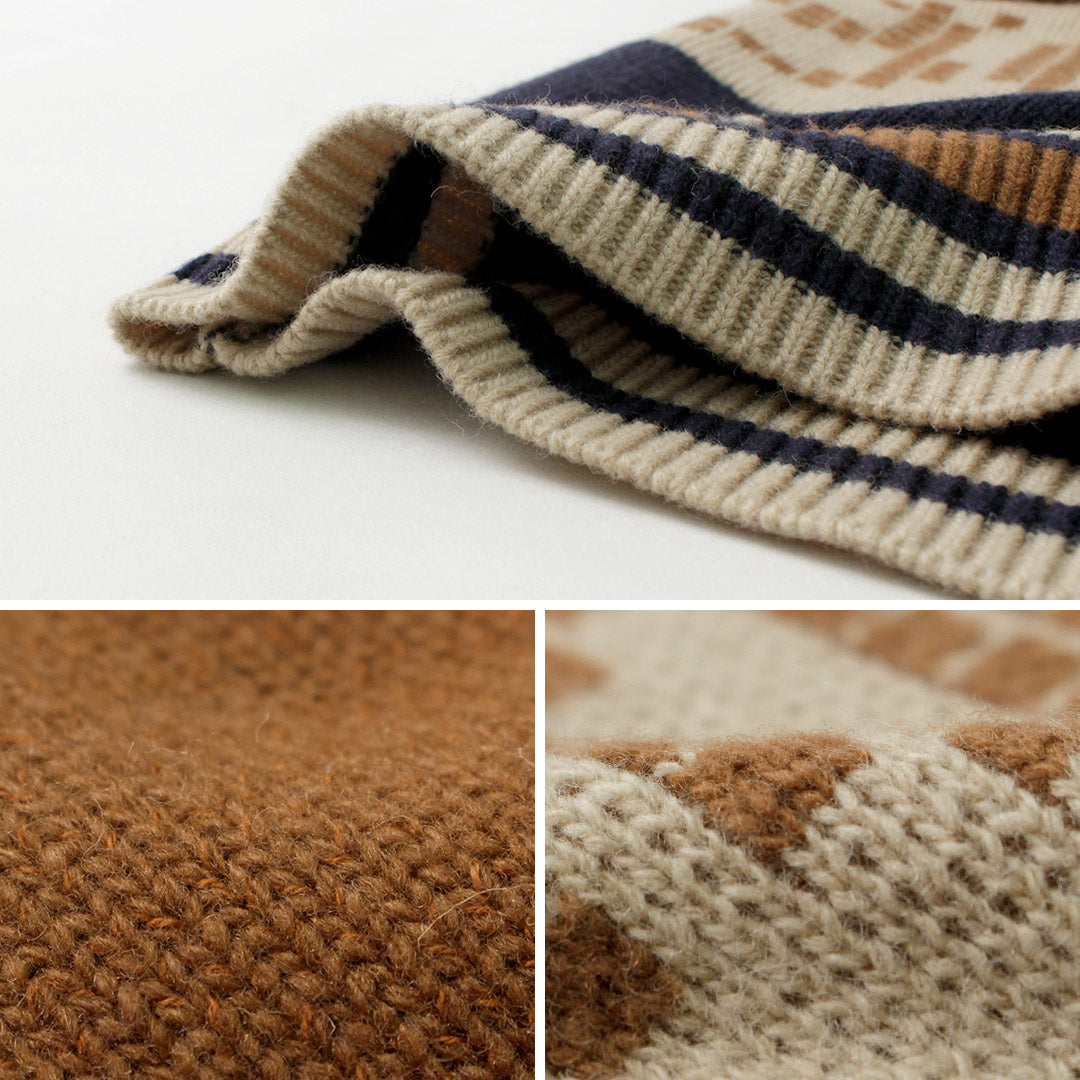SON OF THE CHEESE（サノバチーズ） Yeah um no ニット / トップス セーター ポロ ジャガード ウール メンズ Yeah um no Knit クリスマス プレゼント ギフト