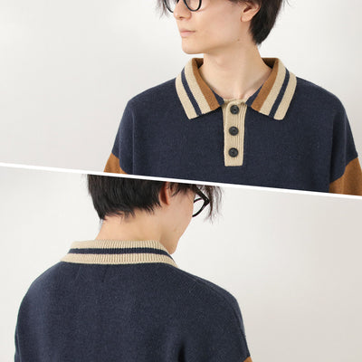 SON OF THE CHEESE（サノバチーズ） Yeah um no ニット / トップス セーター ポロ ジャガード ウール メンズ Yeah um no Knit クリスマス プレゼント ギフト