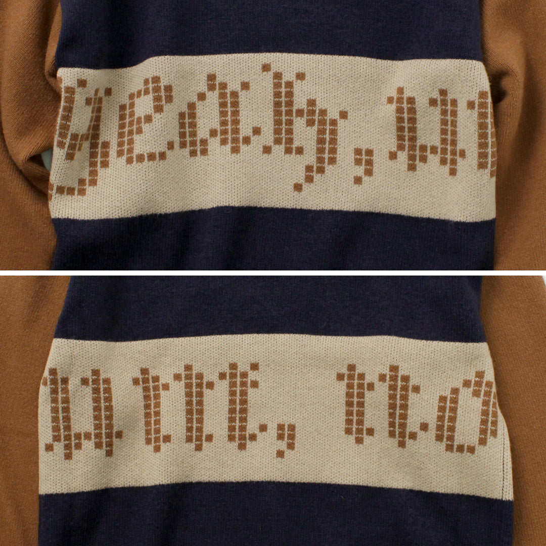SON OF THE CHEESE（サノバチーズ） Yeah um no ニット / トップス セーター ポロ ジャガード ウール メンズ Yeah um no Knit クリスマス プレゼント ギフト